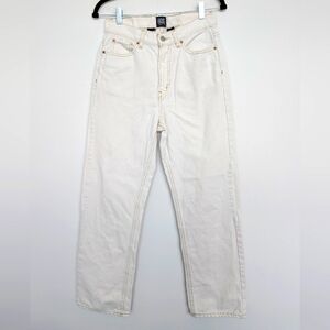 BDG Urban Outfitters High Rise Cowboy Jeans Contrast Stitch Western Sz 28 White